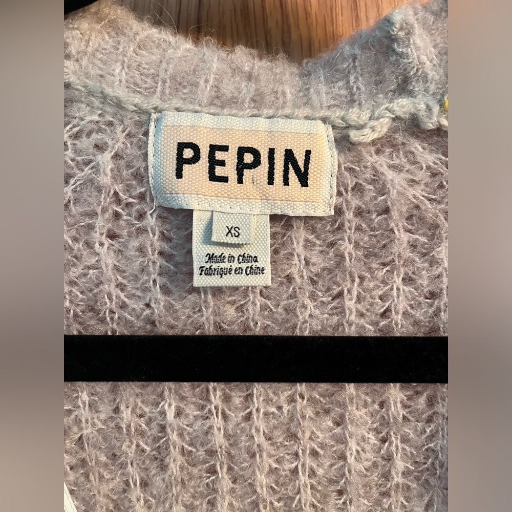 ANTHROPOLOGIE PEPIN Colorblock Wool Alpaca Blend Sweater Cardigan Size XS - Picture 2 of 5